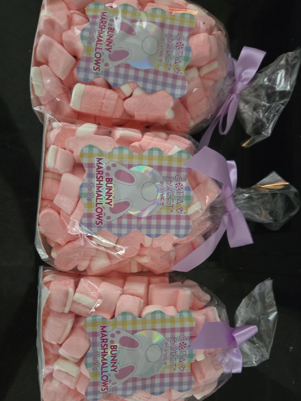 Bunny Marshmallow Candy Bags - Pink & White